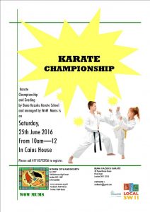 WoW Karate Championship ~June 2016 poster2